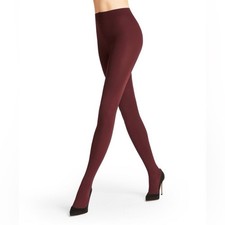 FALKE PURE MATT OPAQUE TIGHTS 100 DENIER BAROLO GARNET SIZE SMALL NWT