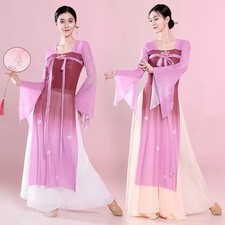 Chinese Classical Dance Performance Costume Women Elegant Practice Pants Skirt