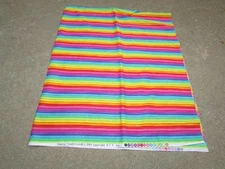 VTG 2005 Fabric Traditions NTT Bright Rainbow Stripe Quilt Fabric 1 Yard