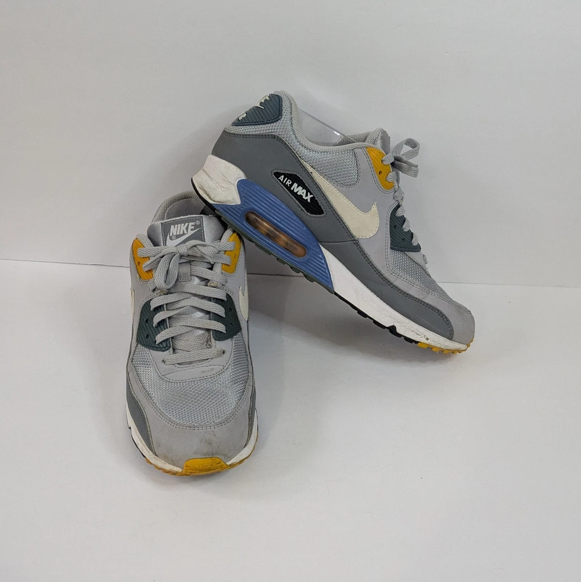 Nike Mens Size 8.5 Air Max 90 Essential Wolf Grey Indigo Storm AJ1285-016 Nike Air Max 90 Essential Grey Indigo for Sale  main image 3