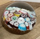 VTG MURANO HANDMADE MILLEFIORI GLASS PAPERWEIGHT Multi Colors Original Sticker