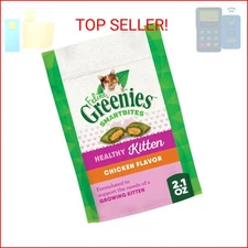 Greenies Feline Smartbites Healthy Kitten Treats, Chicken Flavor, 2.1 oz Pack