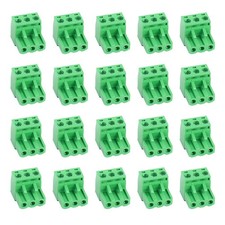 20PCS 3 Pin 5.08mm Pitch PCB Angle Screw Terminal Block Plug Connector Socket...