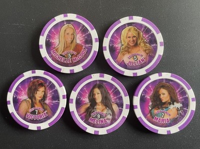 WWE Divas Topps WWE Power Chipz Poker Chips Set of 5