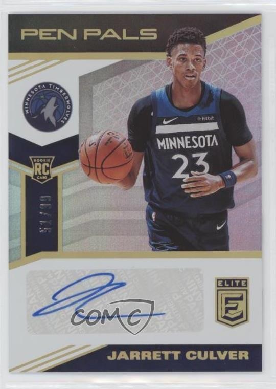 2019-20 Donruss Elite Pen Pals 51/99 Jarrett Culver #PP-JCV Rookie Auto RC fm0