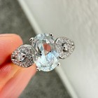 925 Sterling Silver Ring 7x5mm Natural Aquamarine Gemstone Women Handmade Bow — photo 10