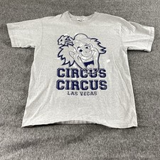 Circus Circus Las Vegas Gray Tshirt Mens Medium Graphics Tee Made In USA