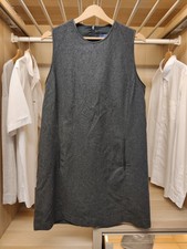 POLO RALPH LAUREN DRESS UK 12 GREY WOOL SLEEVELESS CREW NECK SHORT SHIFT POCKETS