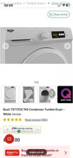 Bush TDT17CN 7kg White Condenser Tumble Dryer