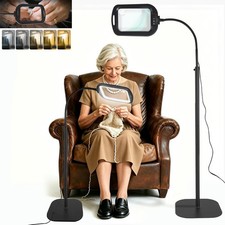 10X 30X Extra Large Magnifying Glass with Light and Stand Matt Black