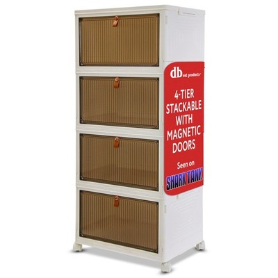 Quik Box Sport 4-Tier Stackable Storage Organizer - 24 Gallon Capacity Collap...