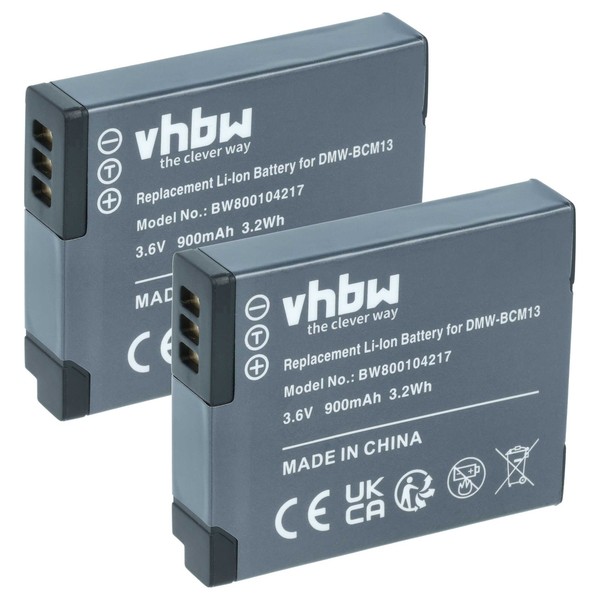 2X Akku FüR Panasonic DMW-BCM13E DMW-BCM13PP DMW-BCM13 900Mah 3,6V-image
