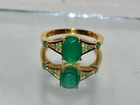 Art Deco Antique 3.30 Ct Natural Emerald Vintage Wedding Ring 14K Yellow Gold FN