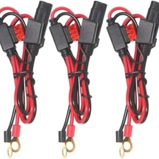 2FT Battery Charger Cord - SAE to O Ring Terminal Quick Disconnect 3PACK-2FT
