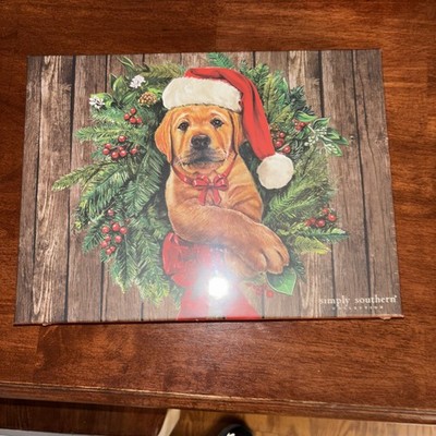 Simply Southern FURRY & BRIGHT 1000-Pc Dog Santa Wreath Holiday JigsawPuzzle NEW