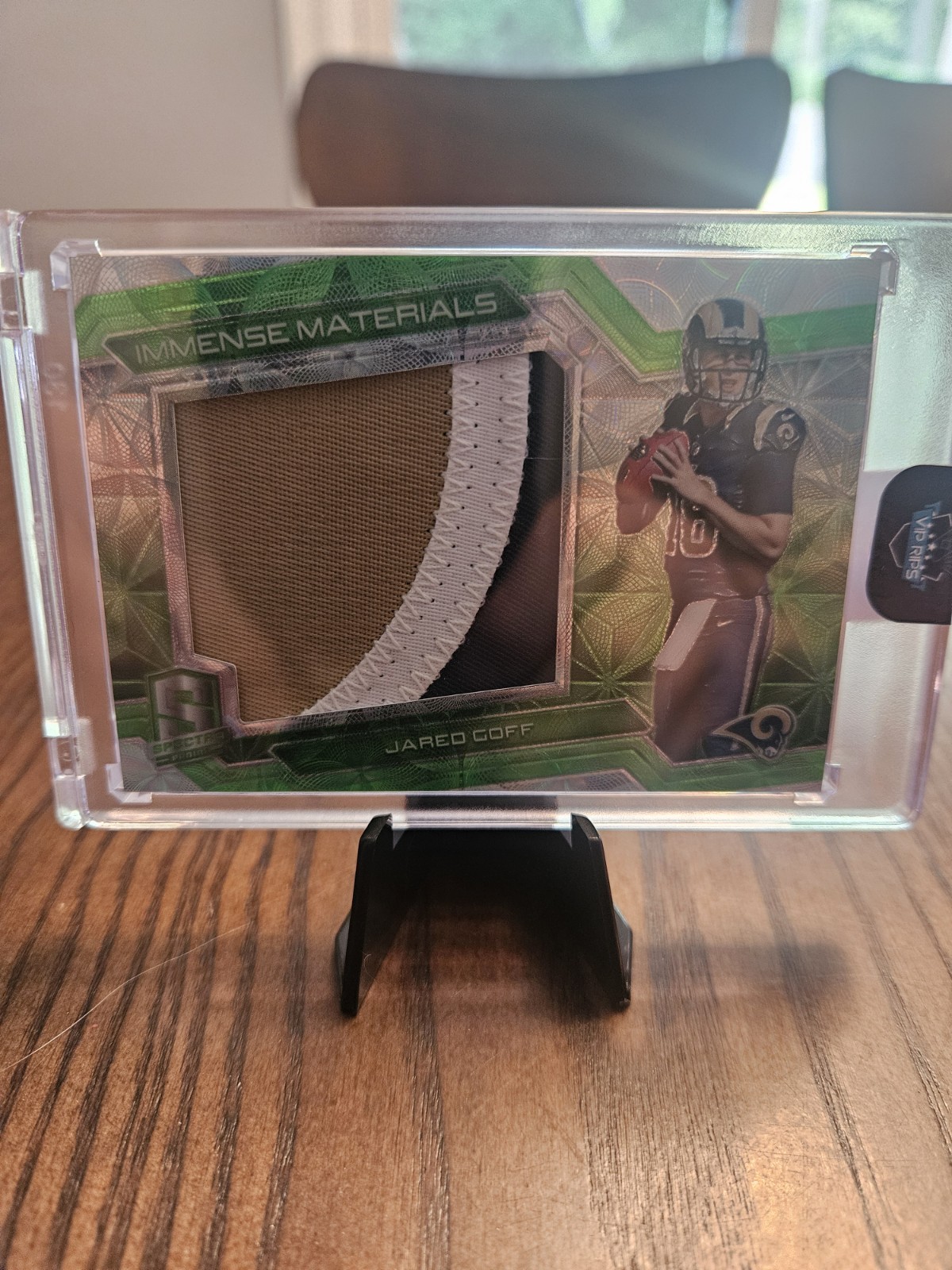 Jared Goff Panini Spectra Immense Material #1 Neon Green