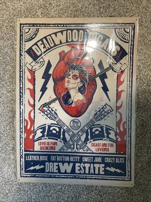 Drew Estate Deadwood Cigars VERY RARE Metal Promo Sign 19 x26.75 