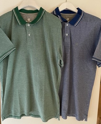 2er Set Champion Poloshirt  Polokragen Baumwolle Gr. XL Grün /Blau Top Zustand