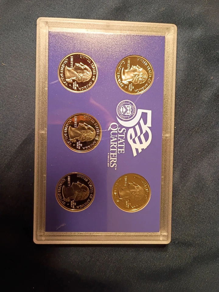 2001-S 50 State Quarters Proof Set WITH BOX & COA US Mint -NY, NC, RI, VT, KY - Image 3 of 4