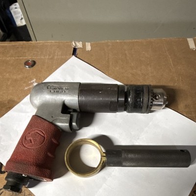 Silver Eagle Pneumatic Air Drill with Red Grip and Auxiliary Handle