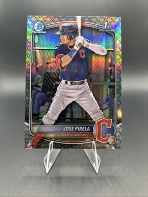 Jose Pirela 2025 Topps Bowman Chrome 1st Bowman Steel Metal/100 Guardians🔥