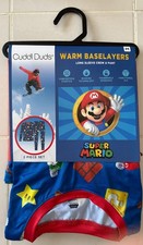 Cuddl Duds Super Mario Warm Baselayers 2 Piece Set Unisex Size M-Free Shipping