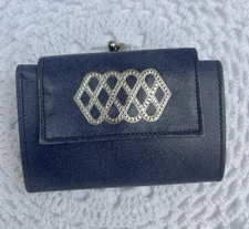 Vintage Princess Gardner Mini Wallet Periwinkle Blue With Satin Morie Interior