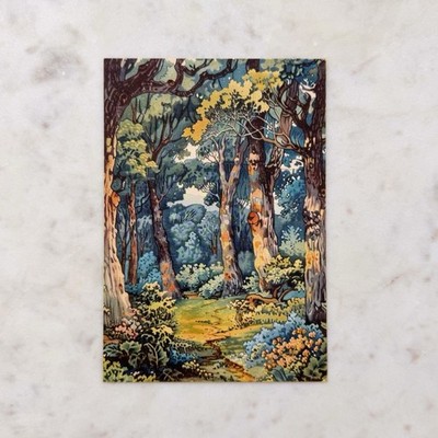Vintage Stil Wald Postkarte Kunstdruck