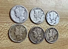 Lot (6) Circulated  Mercury Dimes 1926 D 1941 S 1943 D 1944 D 1945 P&D Silver