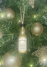 JACK DANIELS Honey CHRISTMAS ORNAMENT WHISKEY Red And Gold Hand Made
