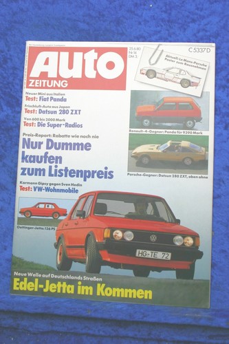 Auto Rivista 14/80 Datsun 280 ZXT VW Jetta GLI Oettinger Fiat Panda 45 Westfalia - 第 1/2 張圖片