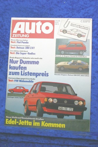 Auto Giornale 14/80 Datsun 280 Zxt VW Jetta Gli Oettinger Fiat Panda 45 - Afbeelding 1 van 2