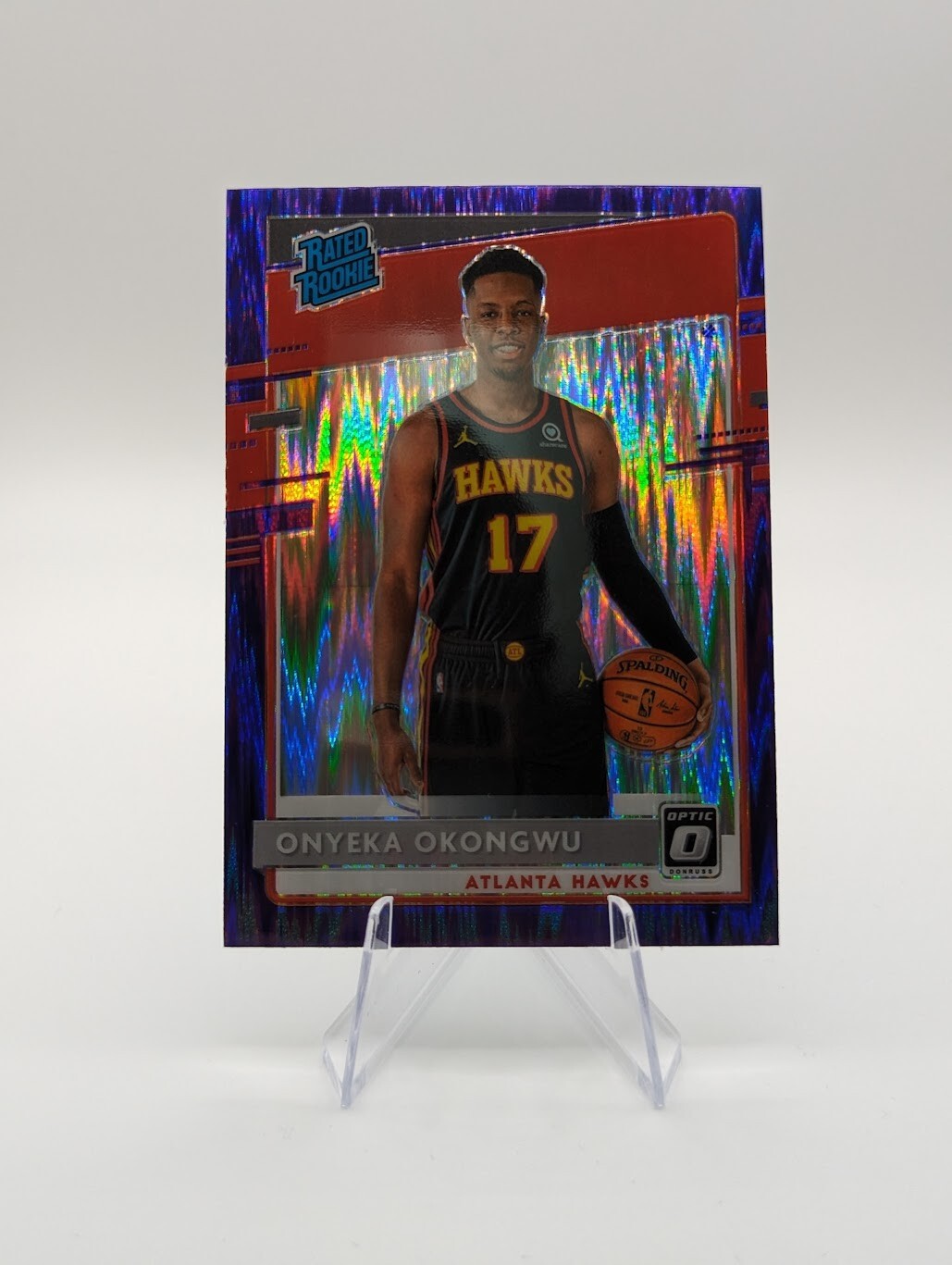 Onyeka Okongwu 2020-21 Panini Donruss Optic Purple Shock Holo RC #156 Hawks