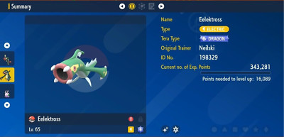 Pokemon Scarlet & Violet 6IV Shiny ELEKTROSS Max EVs
