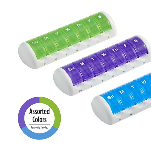 Ezy Dose Weekly 7-Day Travel Pill Organizer & Planner Pod Removable compartments - Picture 6 of 9