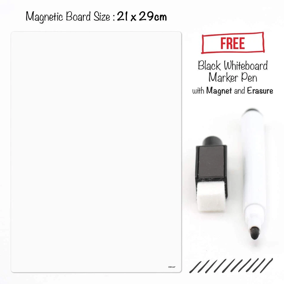 A4 BLANK Dry Wipe Magnetic Fridge Whiteboard Memo Board Drywipe Notice Board UK - Image 3 of 4