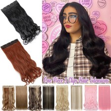 Natural One Piece Clip in AS Remy Human Hair Extensions Full Head Highlight US