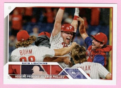 2023 Topps 582 Montgomery Club #248 Teammates Bombard Rhys After Walk-Off Double