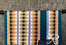 Western Show Handmade New Zealand Wool Golden Mettellic Saddle Pad