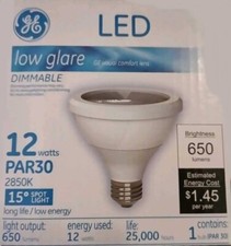 GE 13126 Par30 LED low glare Dimmable 12 watt, 650 lumen, 2850K, LED Spot Light