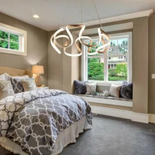 Modern Chandelier LED Dimmable Pendant Lamp Ceiling Light Hanging Fixtures