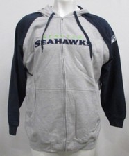 Seattle Seahawks NFL Men's Full Zip Raglan Hoodie Heather Gray
