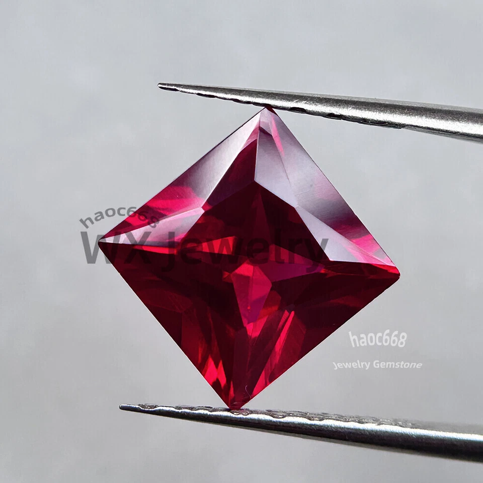 2x2mm-10x10mm Square Cut Synthetic Red Cabochon Gemstone for Making Jewelry - Image 3 of 4