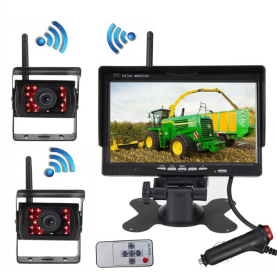 Wireless Backup Camera and 7'' HD Rear View Monitor Kit for 12V-24V RV Truck BUS