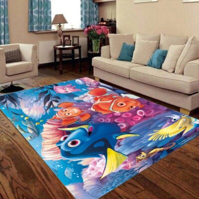 Finding Nemo And Dory Print Foldable Rectangular Floor Mat Rugs Anti-Skid Carpet
