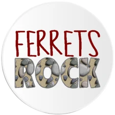 Ferrets Rock - 10 Pack Circle Stickers 3 Inch - Animal Pet Lover