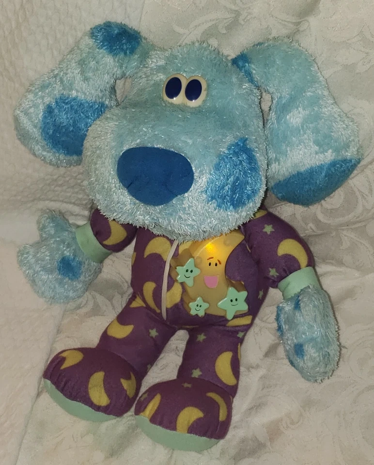 Fisher Price 2004 hora de acostarse cantando iluminar pistas azules perro peluche 13" de alto Foto 4 de 4