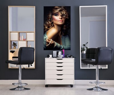 3D Curls O55 Hair Cut Salon Barber Shop Wall Stickers Vinyl Wallpaper Murals Fay