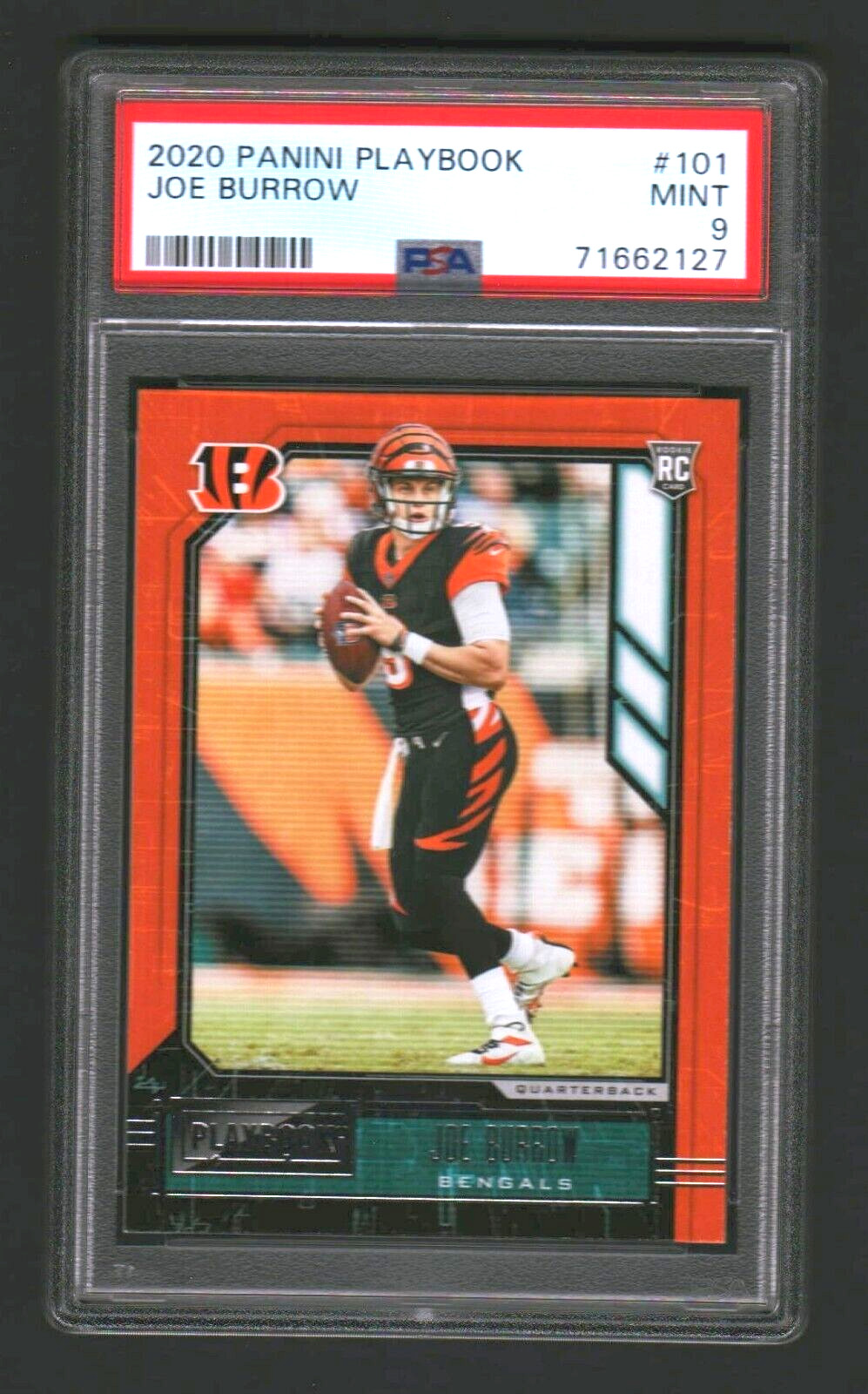JOE BURROW 2020 PANINI PLAYBOOK ROOKIE RC #101 PSA 9 MINT! BENGALS LSU CHAMPION