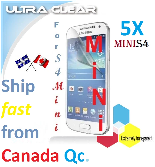 5X Protector Pantalla Transparente Samsung Galaxy Mini S4 Película Protector Ecran S4MINI! Foto 2 de 3